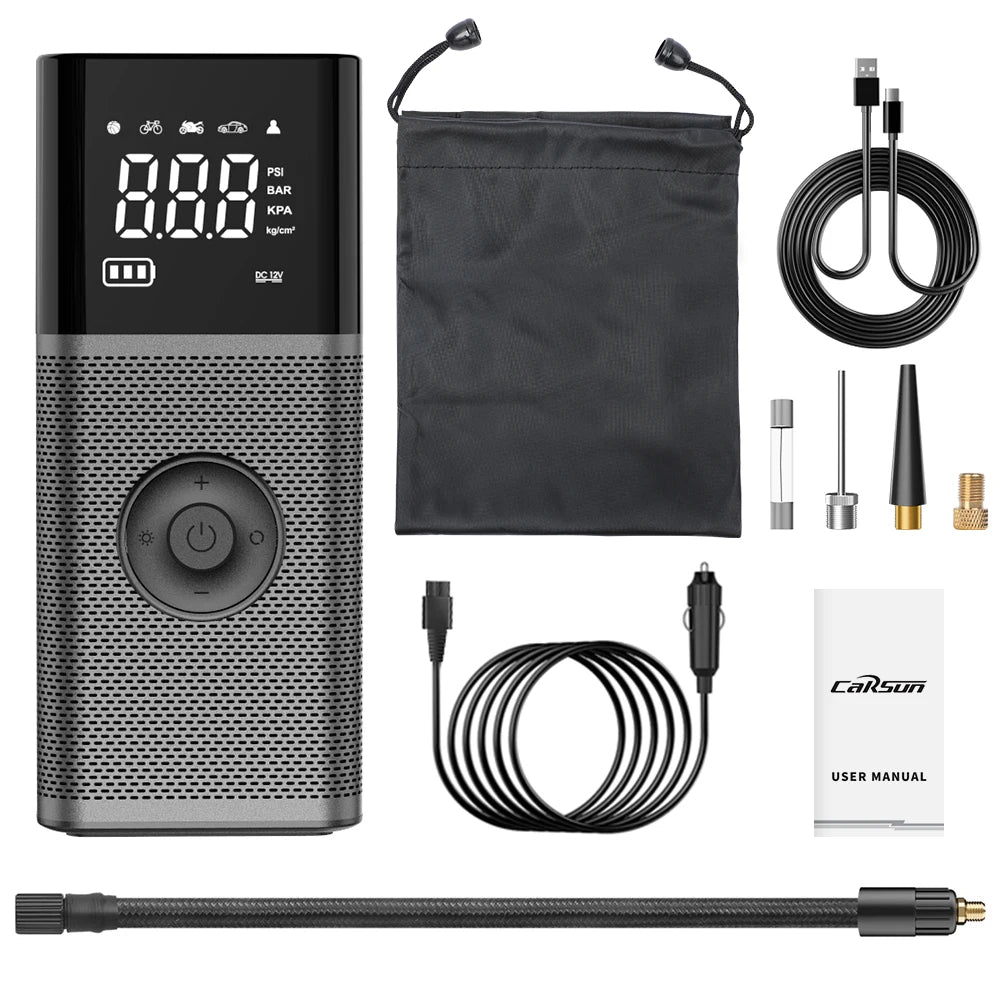 Portable Compressor for Car Wireless Tire Inflator Rechargable Air Pump for Motorcycle Bicycle Ball Electric Air Inflator