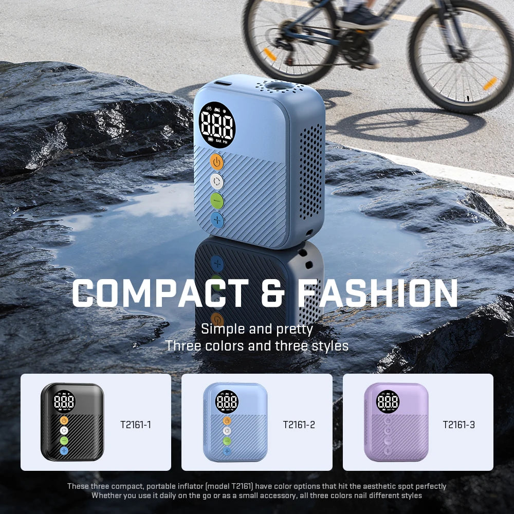 150PSI Wireless Mini Electric Bike Tire Inflator, Portable Air Pump with 480Mah Battery & Digital Pressure Display
