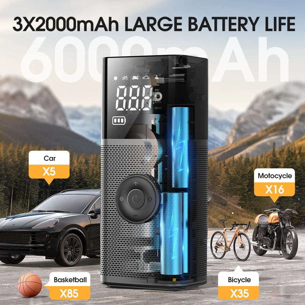 Portable Compressor for Car Wireless Tire Inflator Rechargable Air Pump for Motorcycle Bicycle Ball Electric Air Inflator